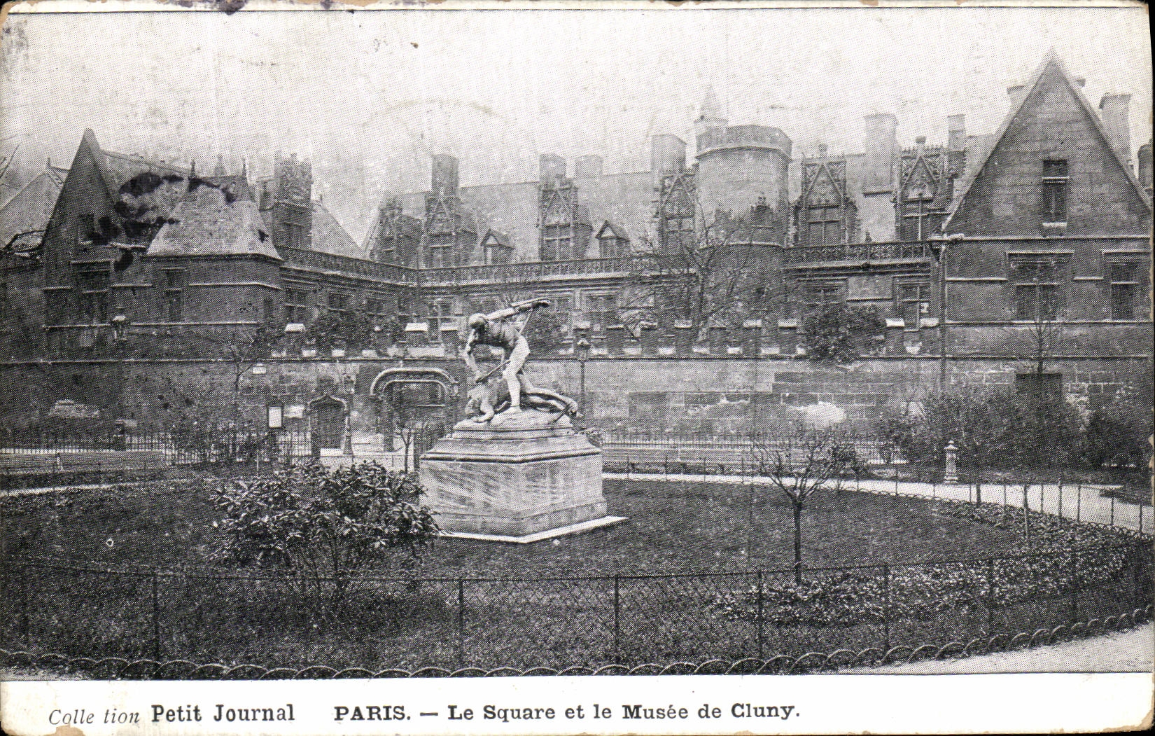 VINTAGE POSTCARD Collection Small Paris Newspaper the Public garden and the Museum of Cluny
