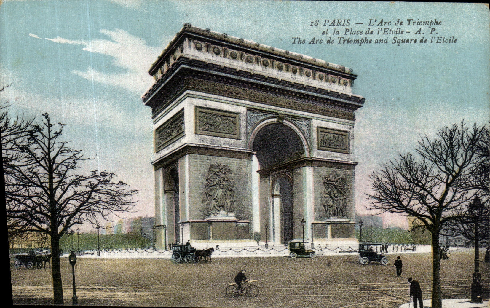 CPA Paris L Arc de Triomphe et la Place de l Etoile