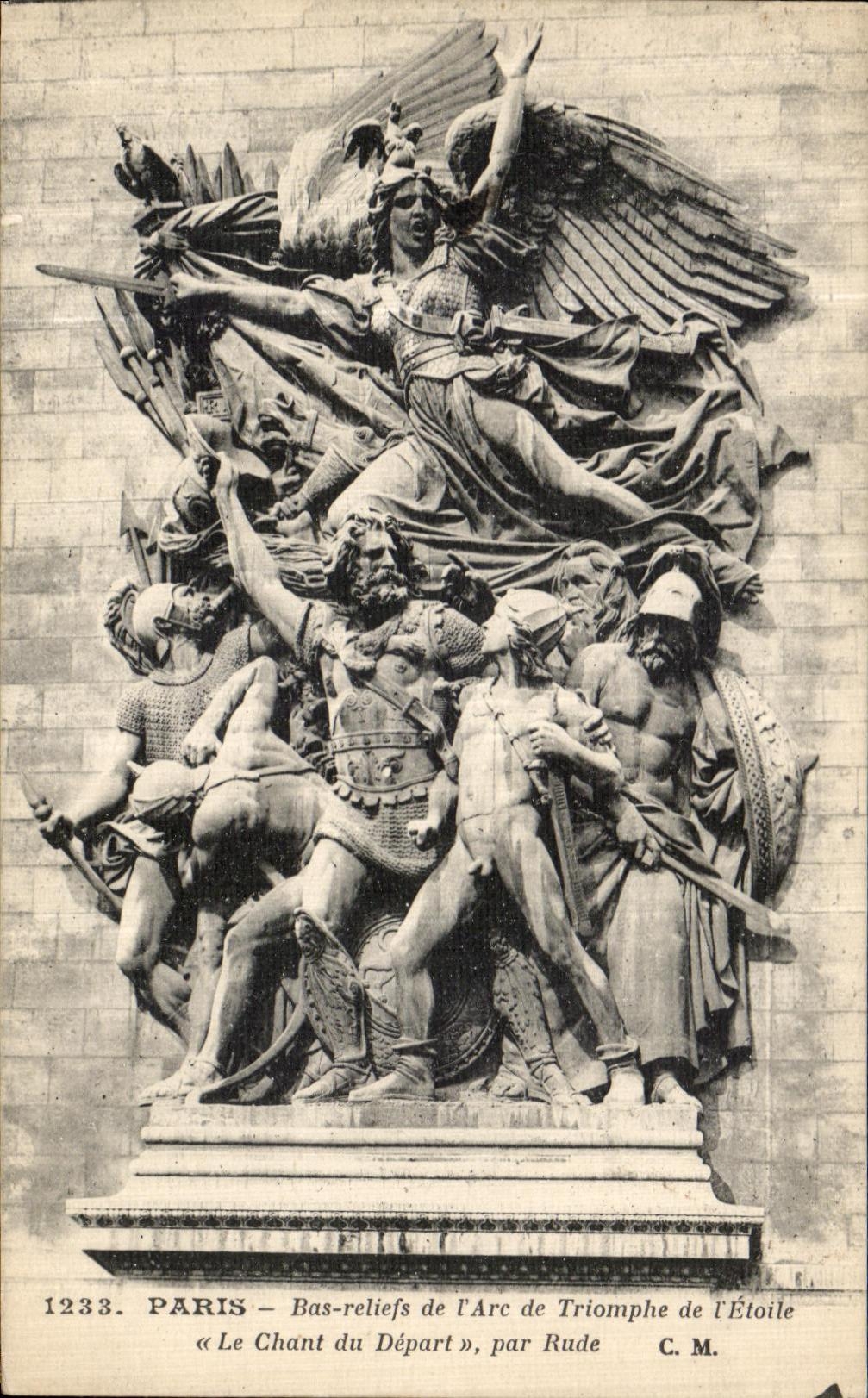 CPA Paris Bas Reliefs de l Arc de Triomphe de l Etoile le Chant du Depart par Rude