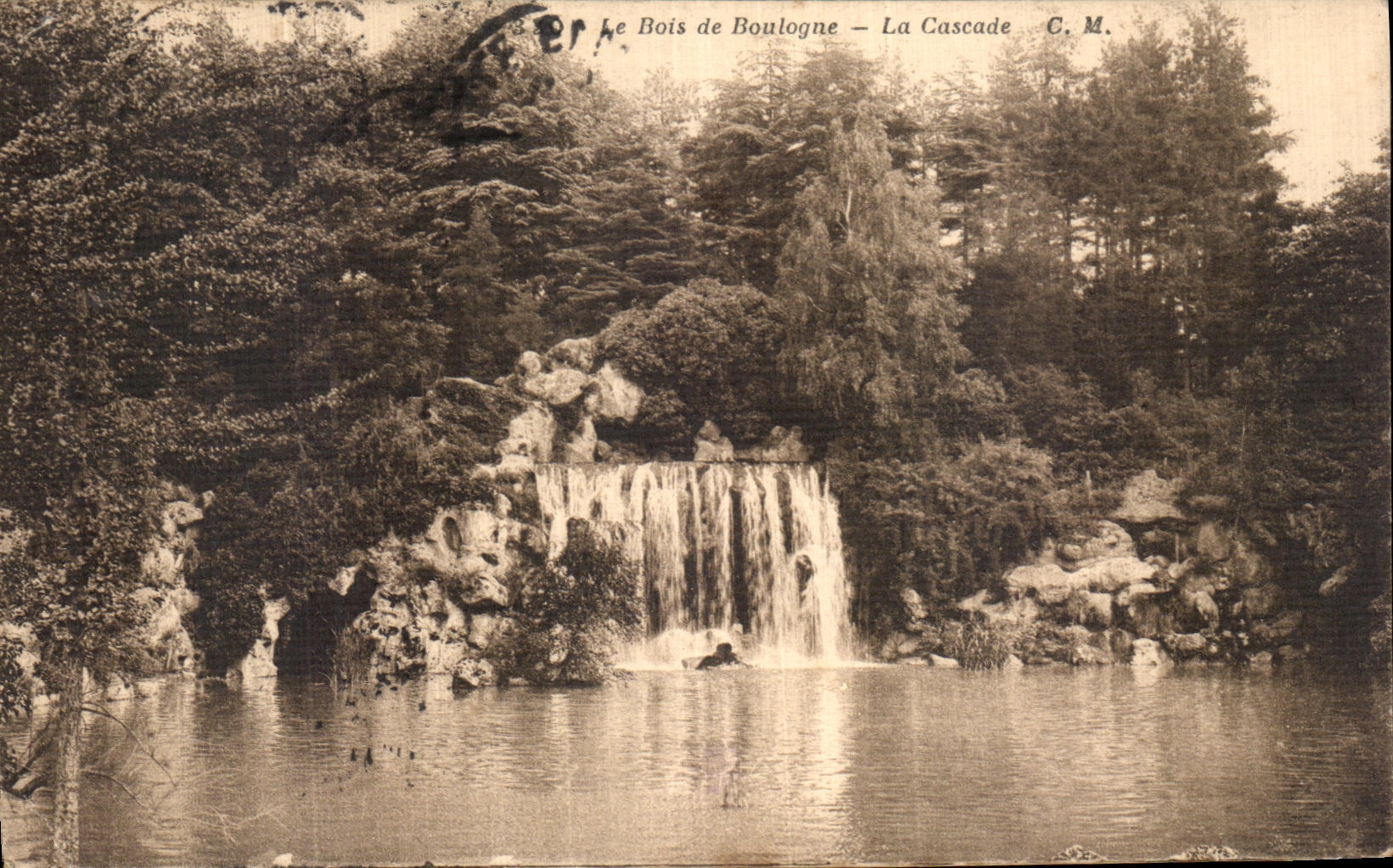 VINTAGE POSTCARD the Wood of Bouglogne the Cascade