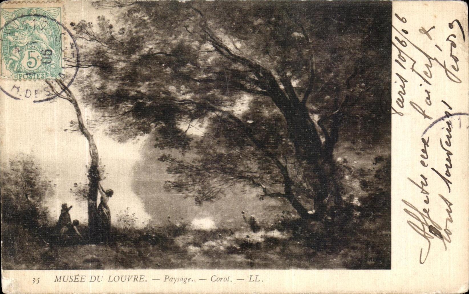 CPA Musee Du Louvre Paysage Corot