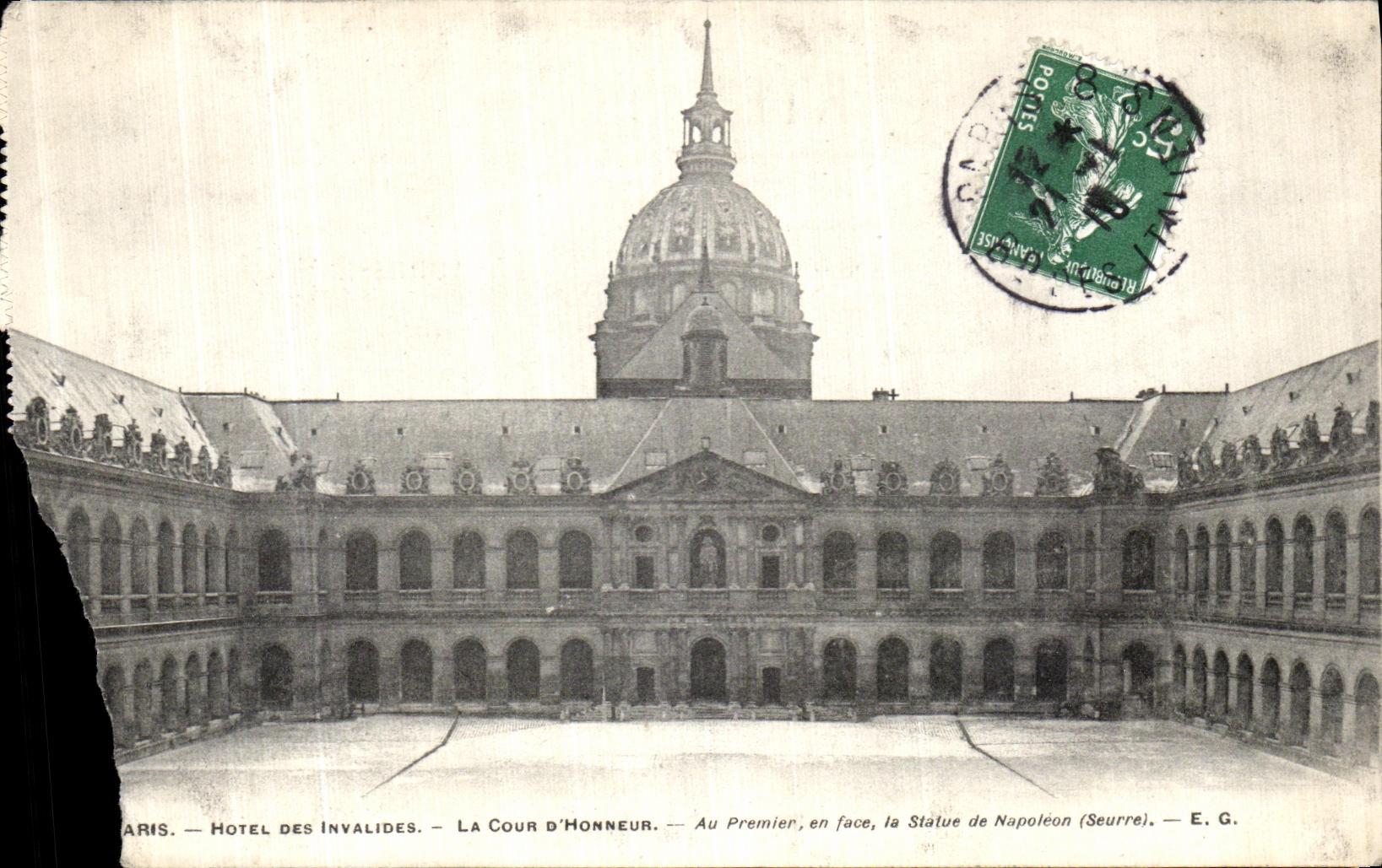 VINTAGE POSTCARD Paris L Hotel of the Invalids the Court D Honor
