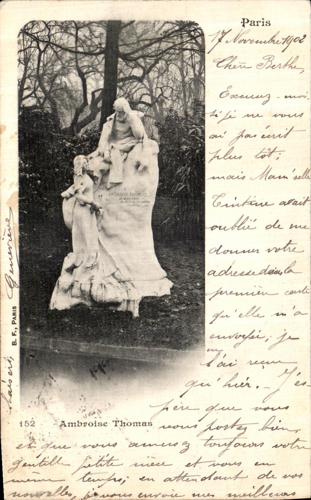 VINTAGE POSTCARD Paris Ambroise Thomas