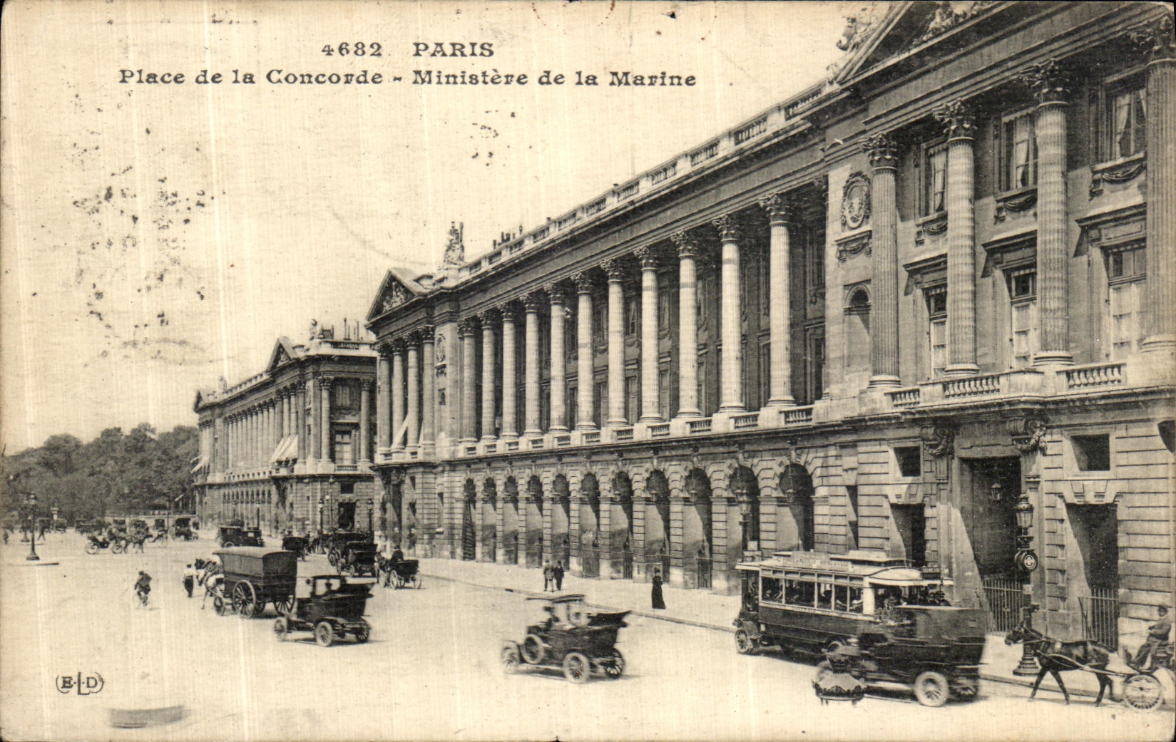 VINTAGE POSTCARD Paris Places Harmony Ministry for the Navy