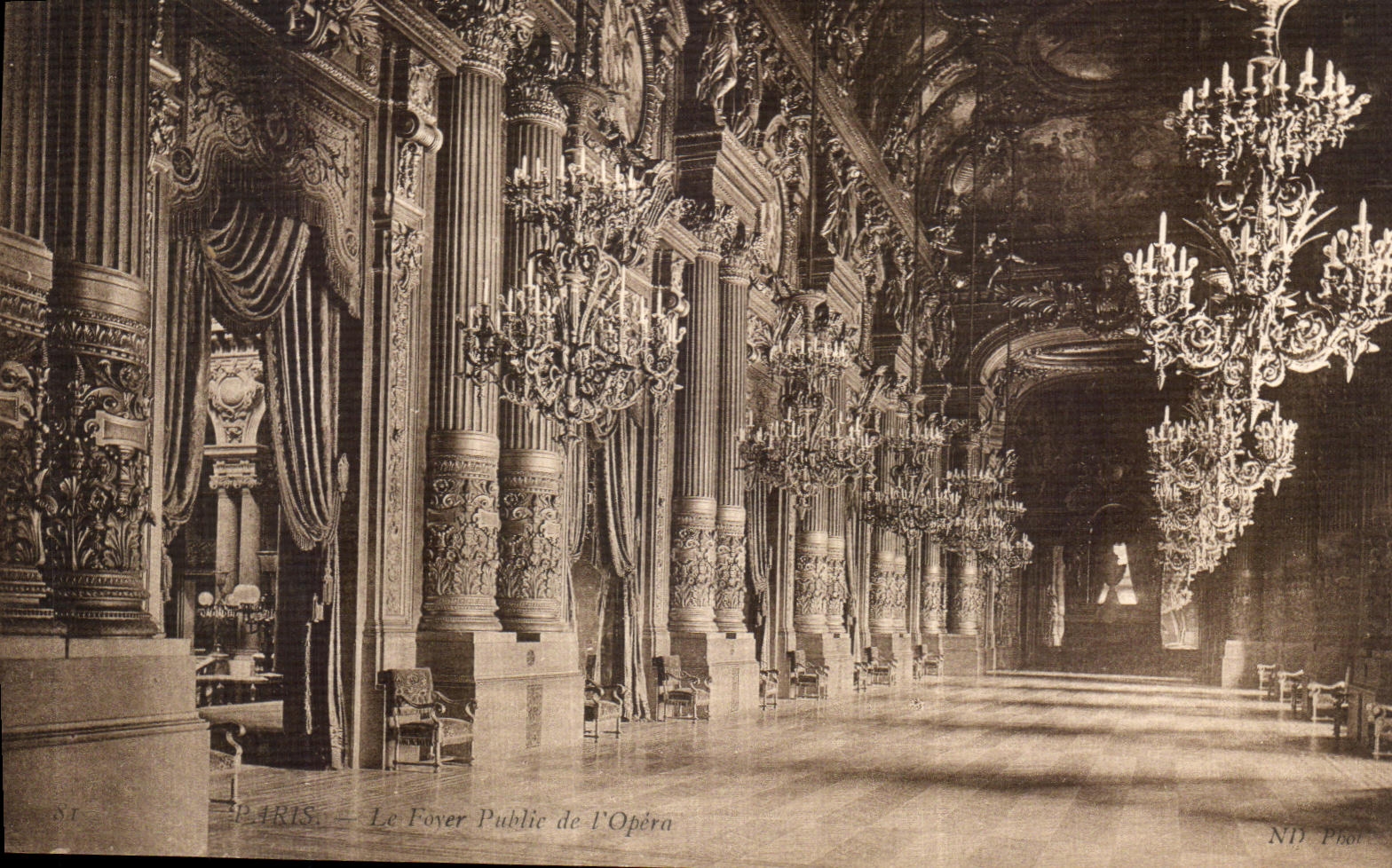 VINTAGE POSTCARD Paris the Public Hearth of L Operated