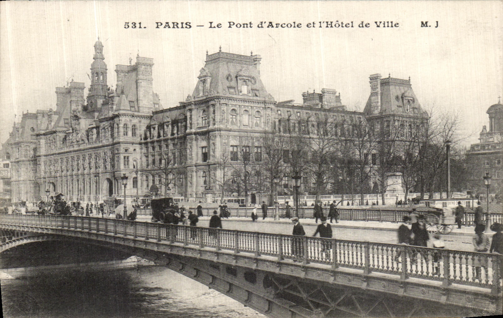 CPA Paris Le Pont d Arcole et l Hotel de Ville