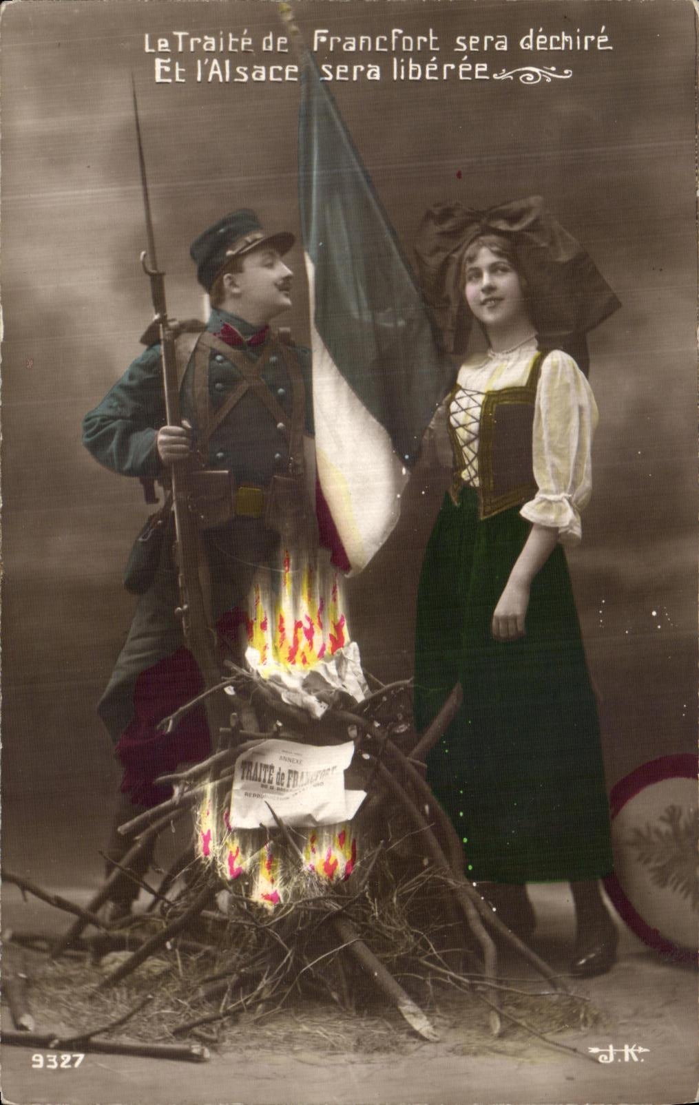 VINTAGE POSTCARD the Frankfurt Draft Will be Tears And L Alsace Will be Liberee Militaria Alsace