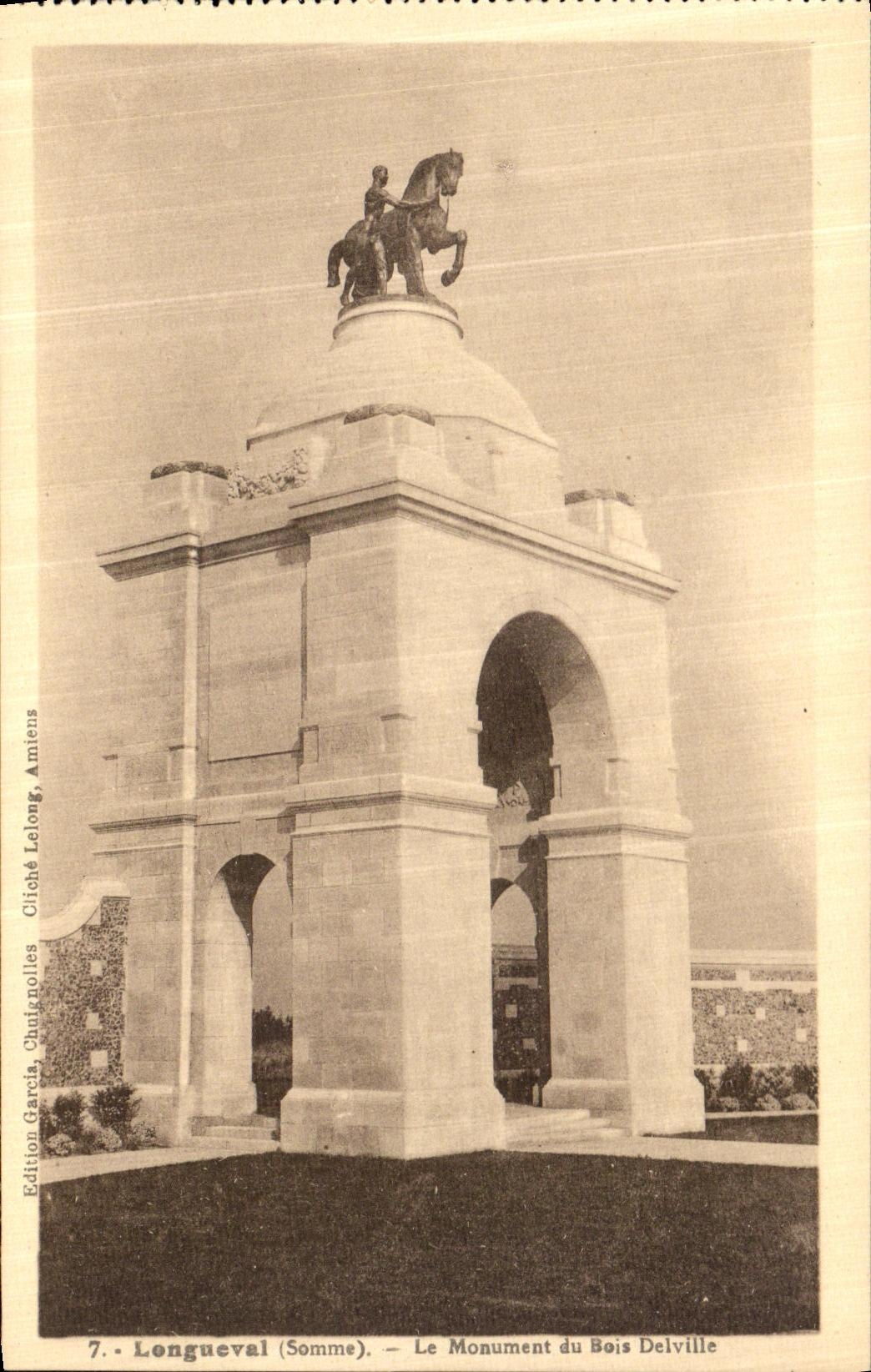 VINTAGE POSTCARD Longueval the Monument of Delville Wood