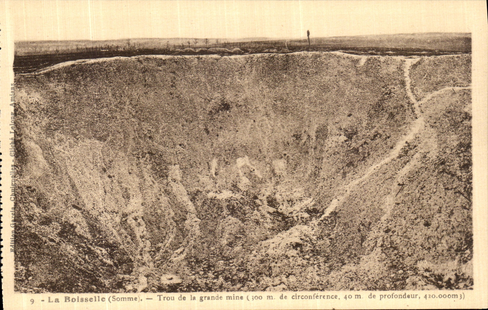 VINTAGE POSTCARD Boisselle Hole the Blast  Militaria