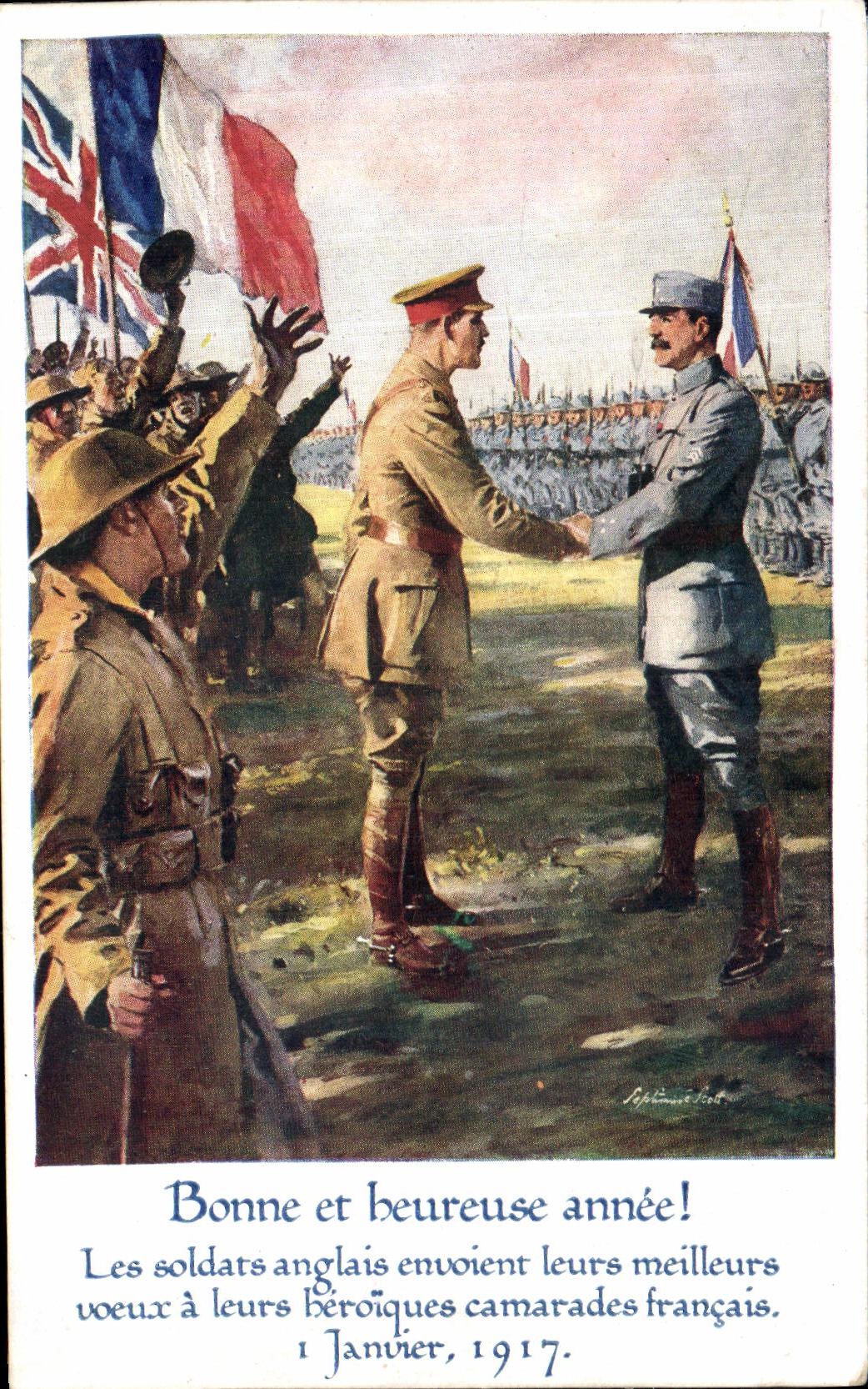 VINTAGE POSTCARD Good And Happy Year the English Soldiers Send their Best Militaria wishes