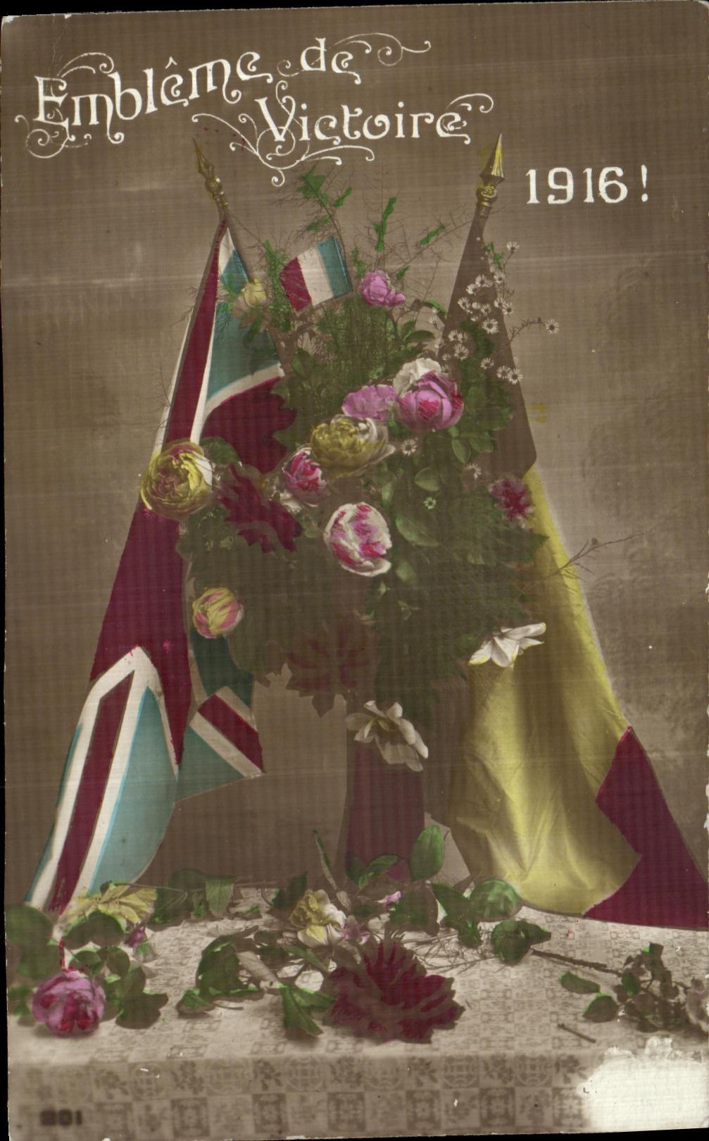 VINTAGE POSTCARD Emblem of Victoire 1916 Militaria