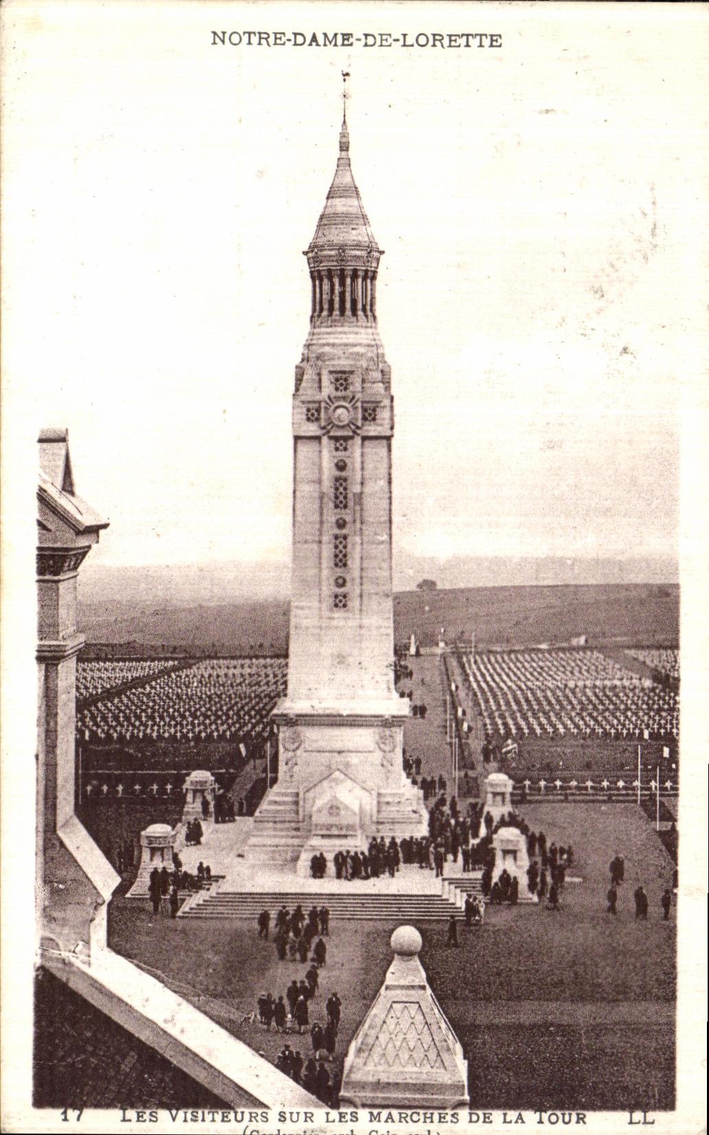 POSTAL NR D de la VENDIMIA de los visitantes de Lorette en los pasos de la torre