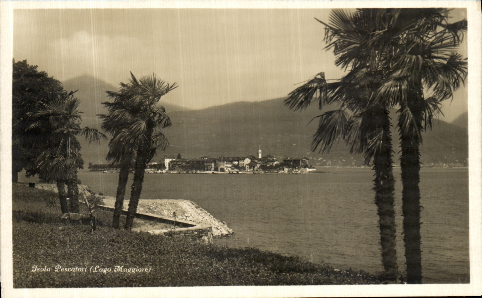 POSTAL Pescatori Lago Maggiore de la VENDIMIA aislado