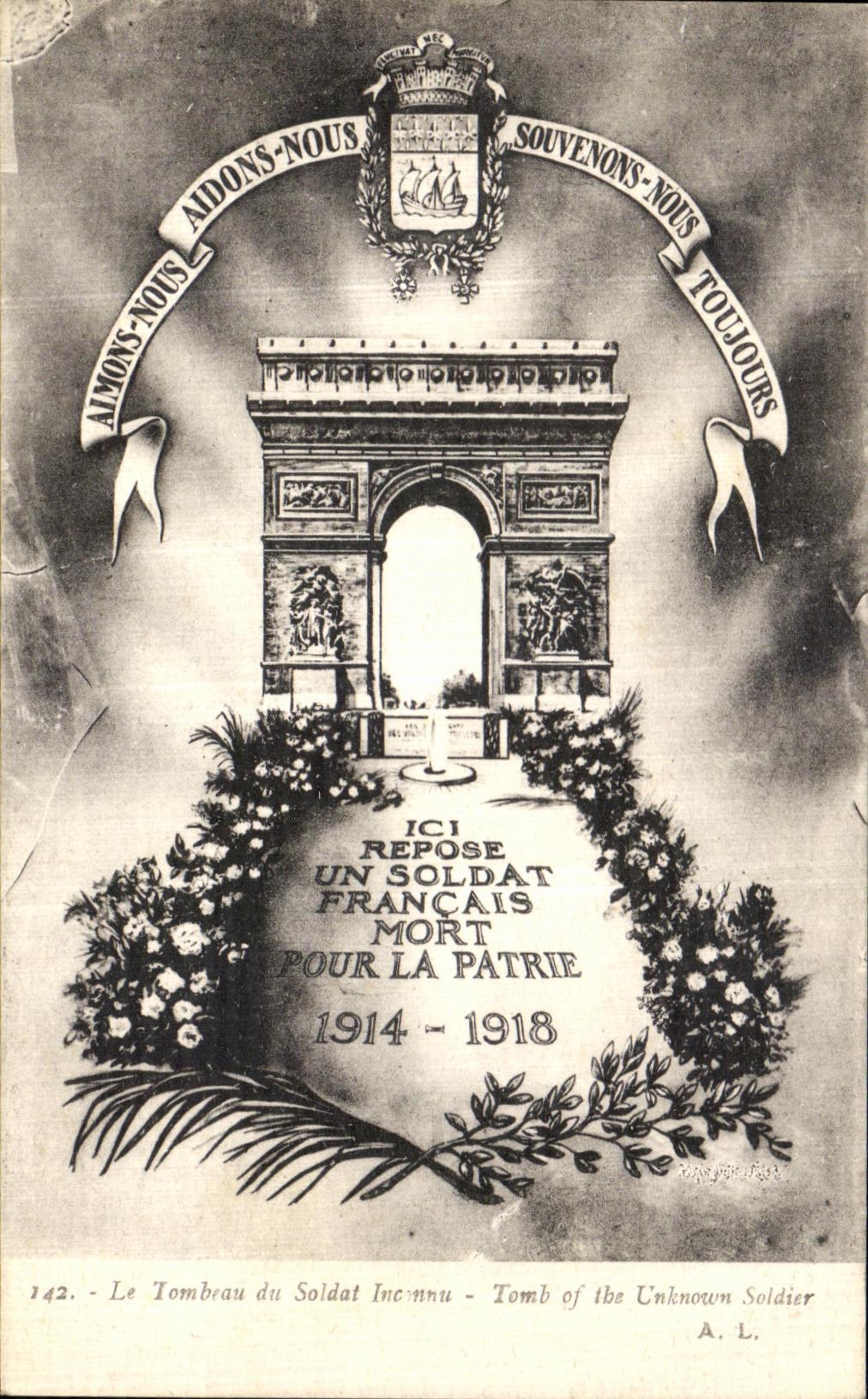 POSTAL de la VENDIMIA la tumba del soldado desconocido de Militaria