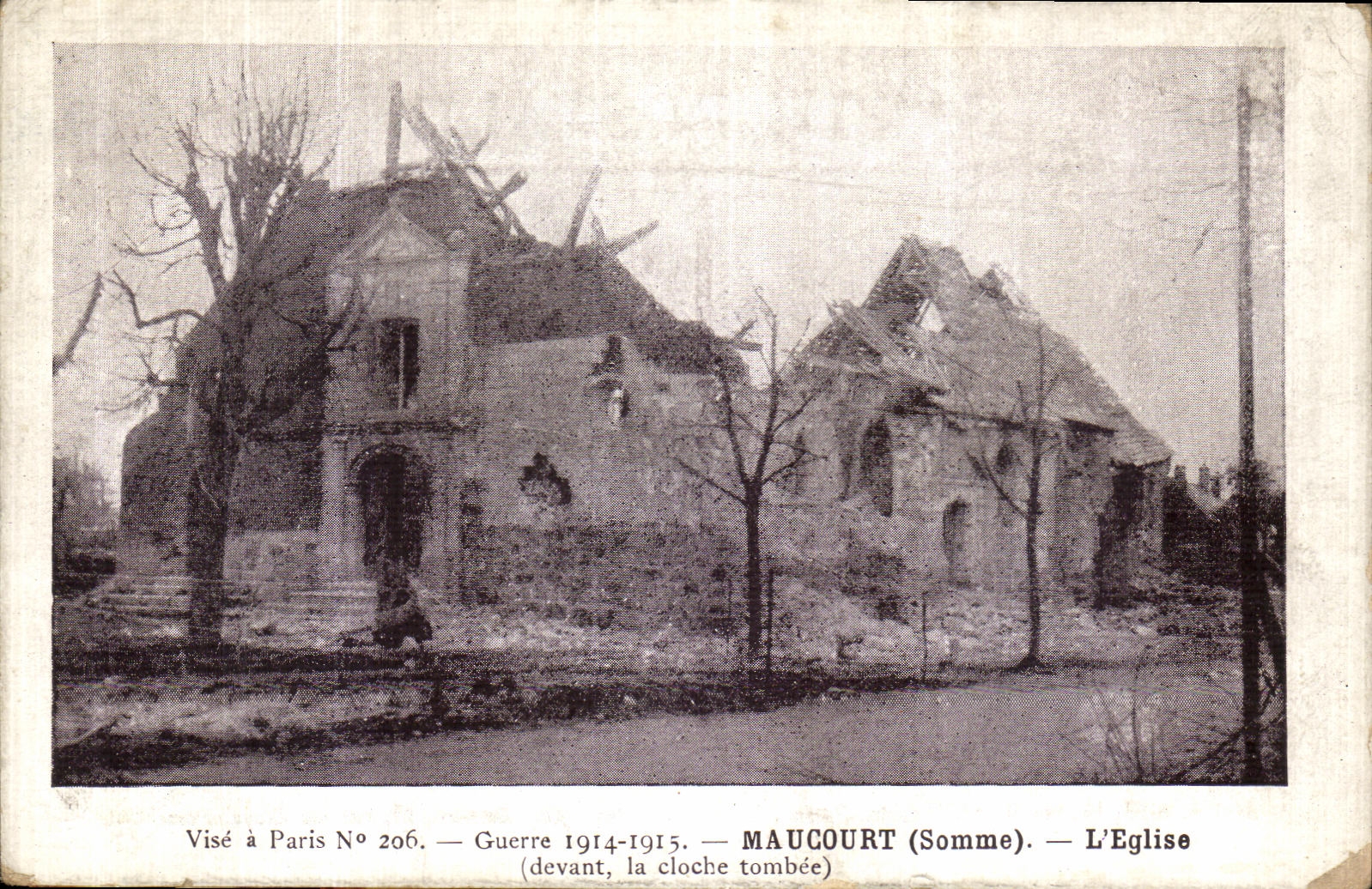 VINTAGE POSTCARD Maucourt L Militaria Church
