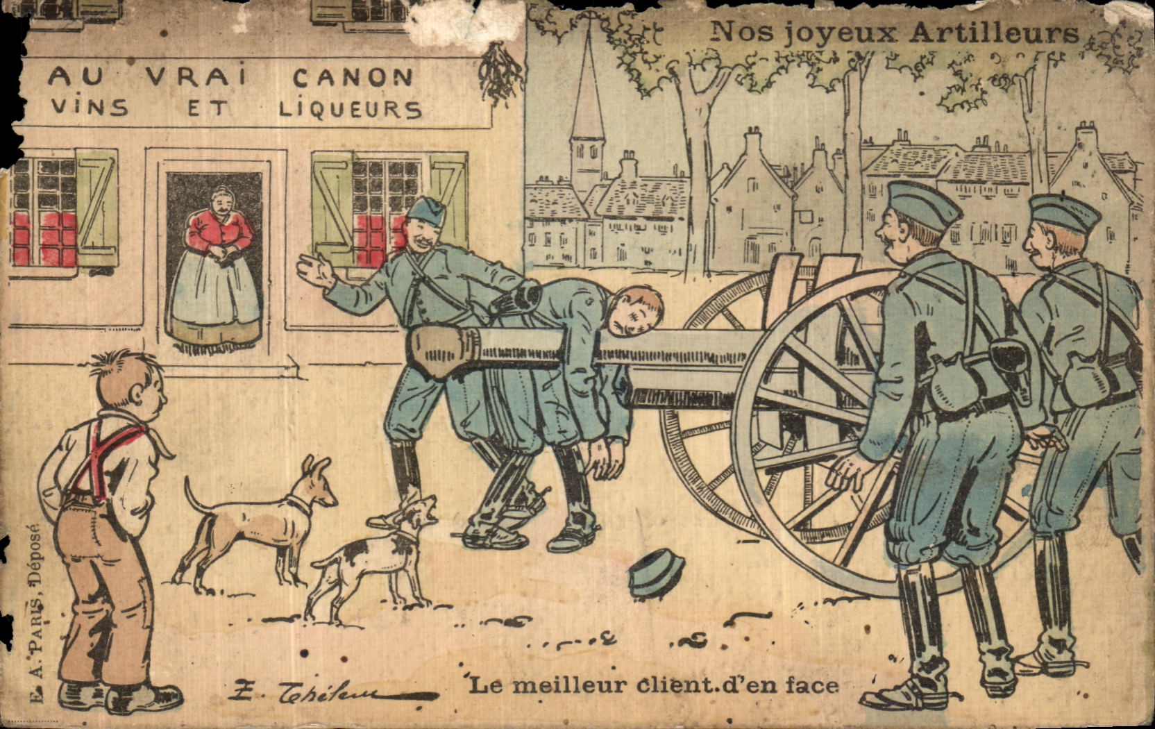 VINTAGE POSTCARD the Best Customer D Opposite Militaria