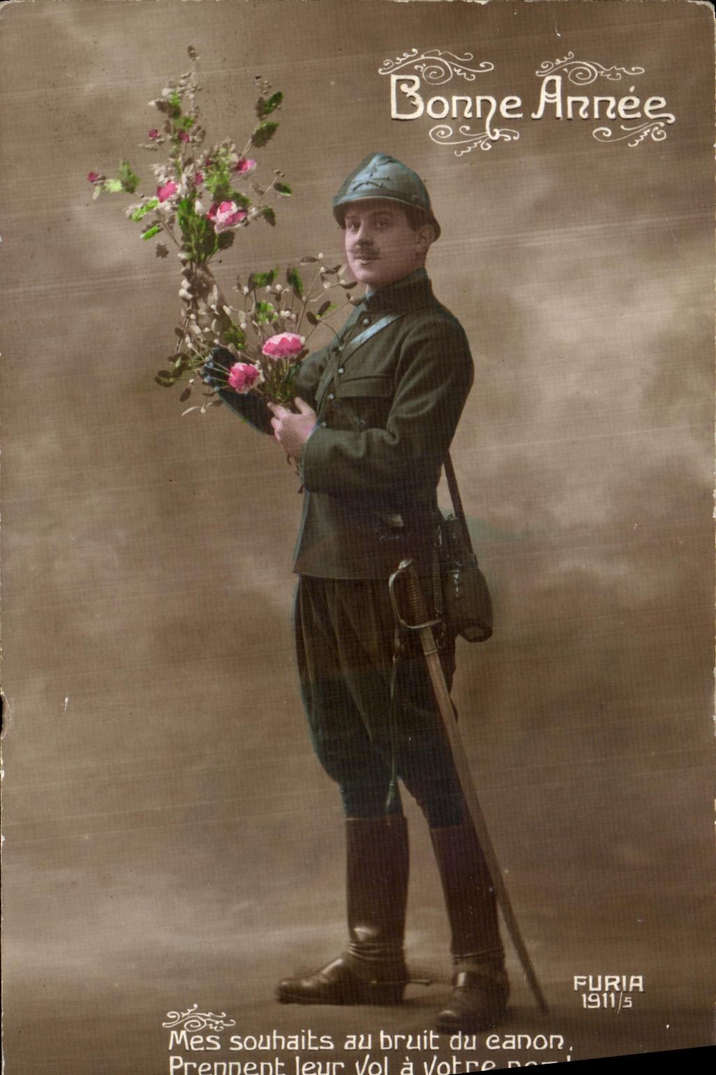 CPA Bonne Annee Soldat