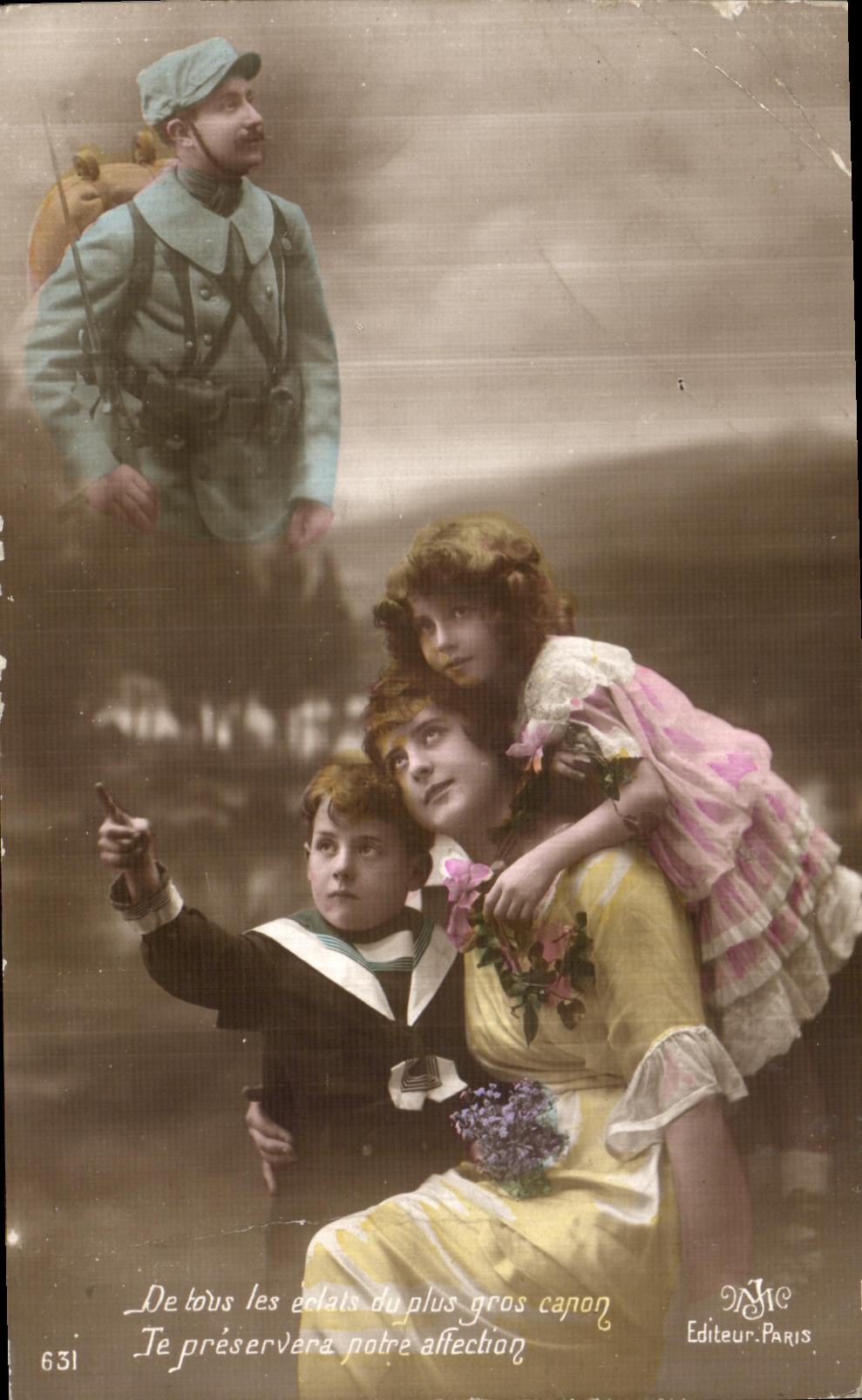 VINTAGE POSTCARD Militaria Children