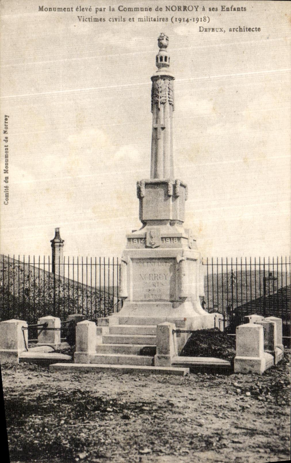 VINTAGE POSTCARD Monument raised by the Commune of Norroy Militaria