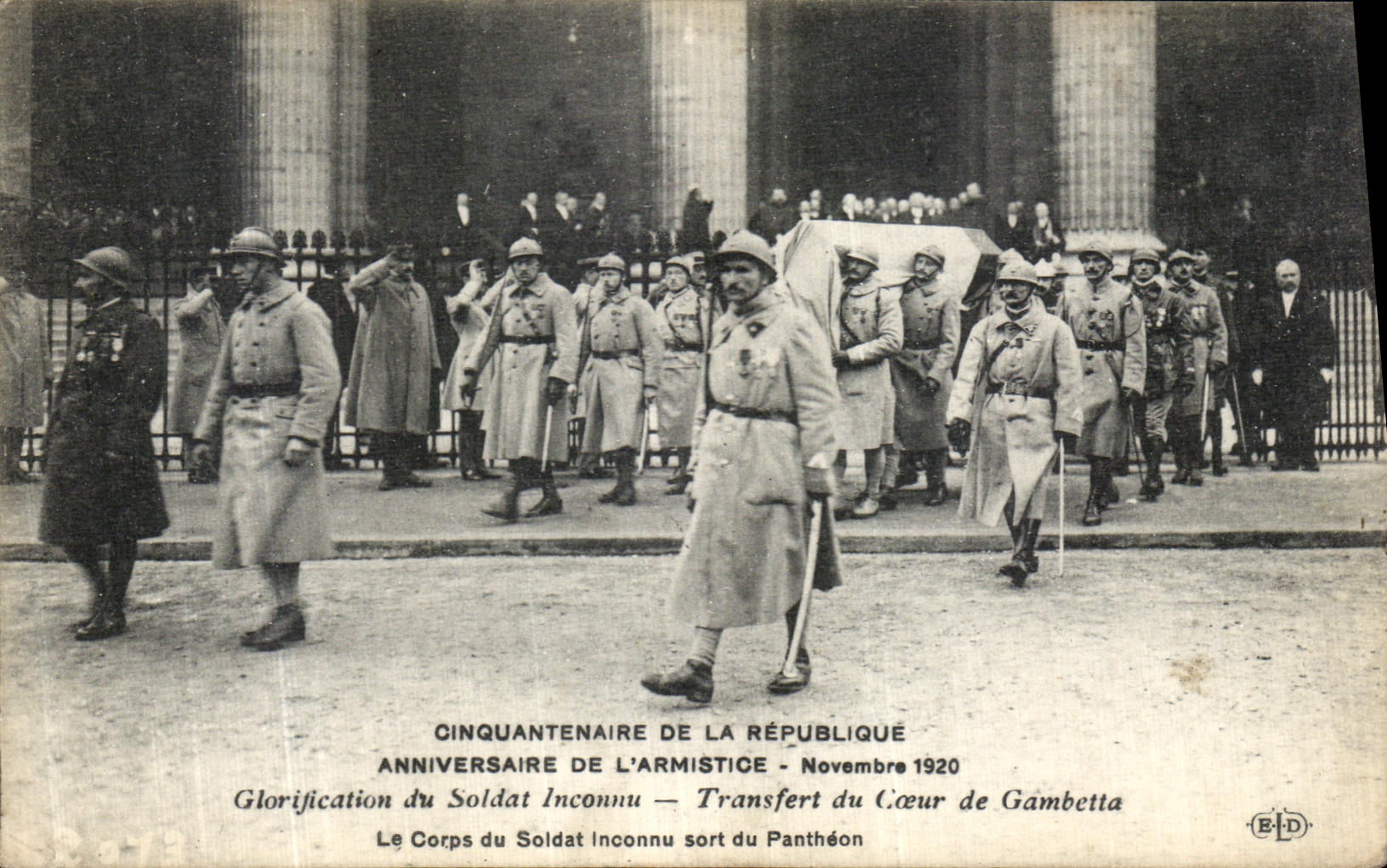 VINTAGE POSTCARD Fiftieth anniversary Of the Republic Birthday Of L Armistice ambetta November