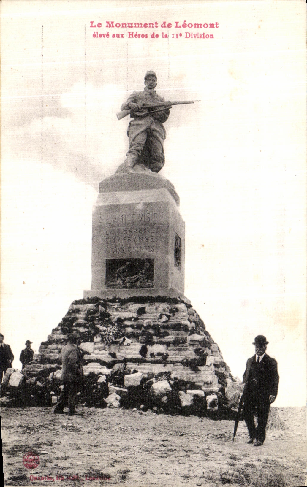 VINTAGE POSTCARD the Monument of Leomont raised in the Heroes of the 11th Militaria division