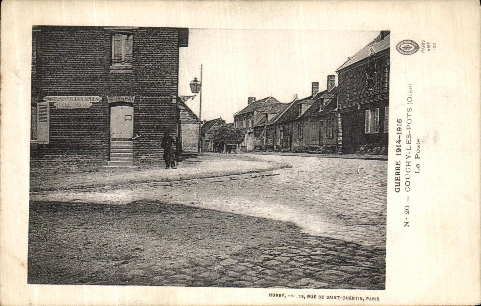 Guerra de Couchy de la POSTAL de la VENDIMIA los puentes de La Poste