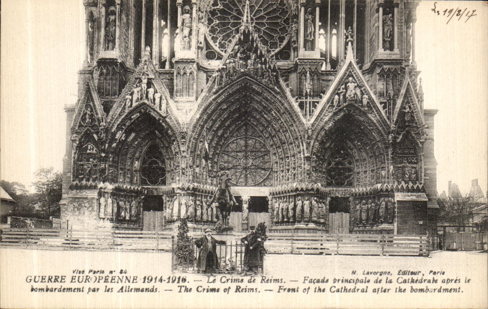 CPA Crime de Reims Cathedrale 