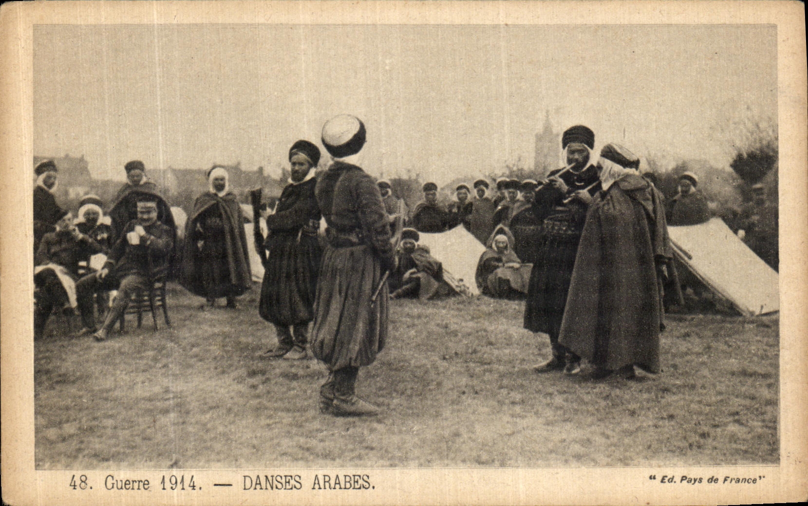VINTAGE POSTCARD Arab Dances Militaria