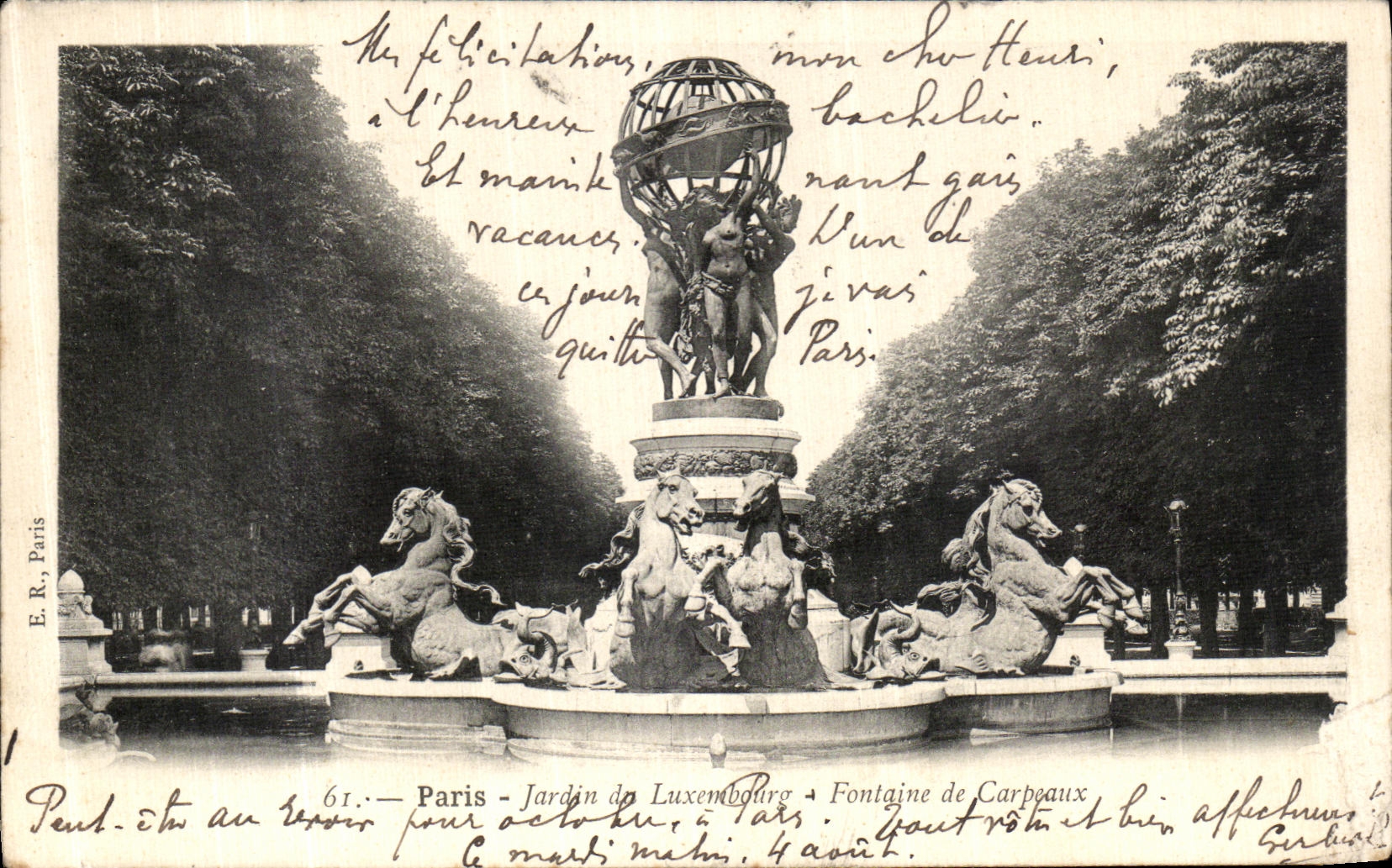 CPA Paris Jardin du Luxembourg Fontaine de Carpeaux