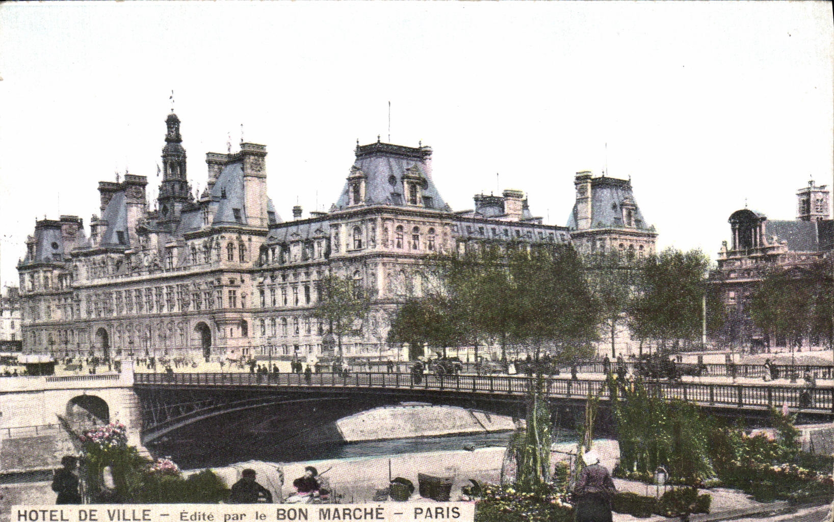 CPA Hotel de Ville Bon Marche Paris Marche aux fleurs