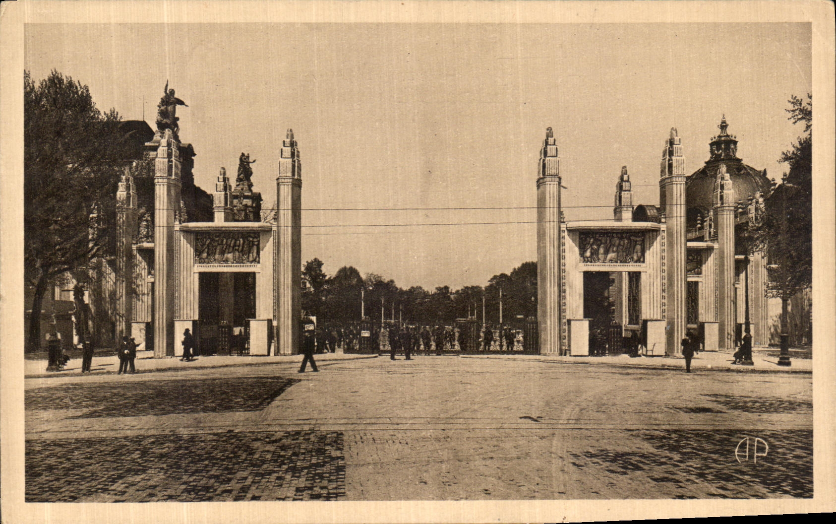 La POSTAL Paris Expostition de la VENDIMIA de artes decorativos lleva honor de D