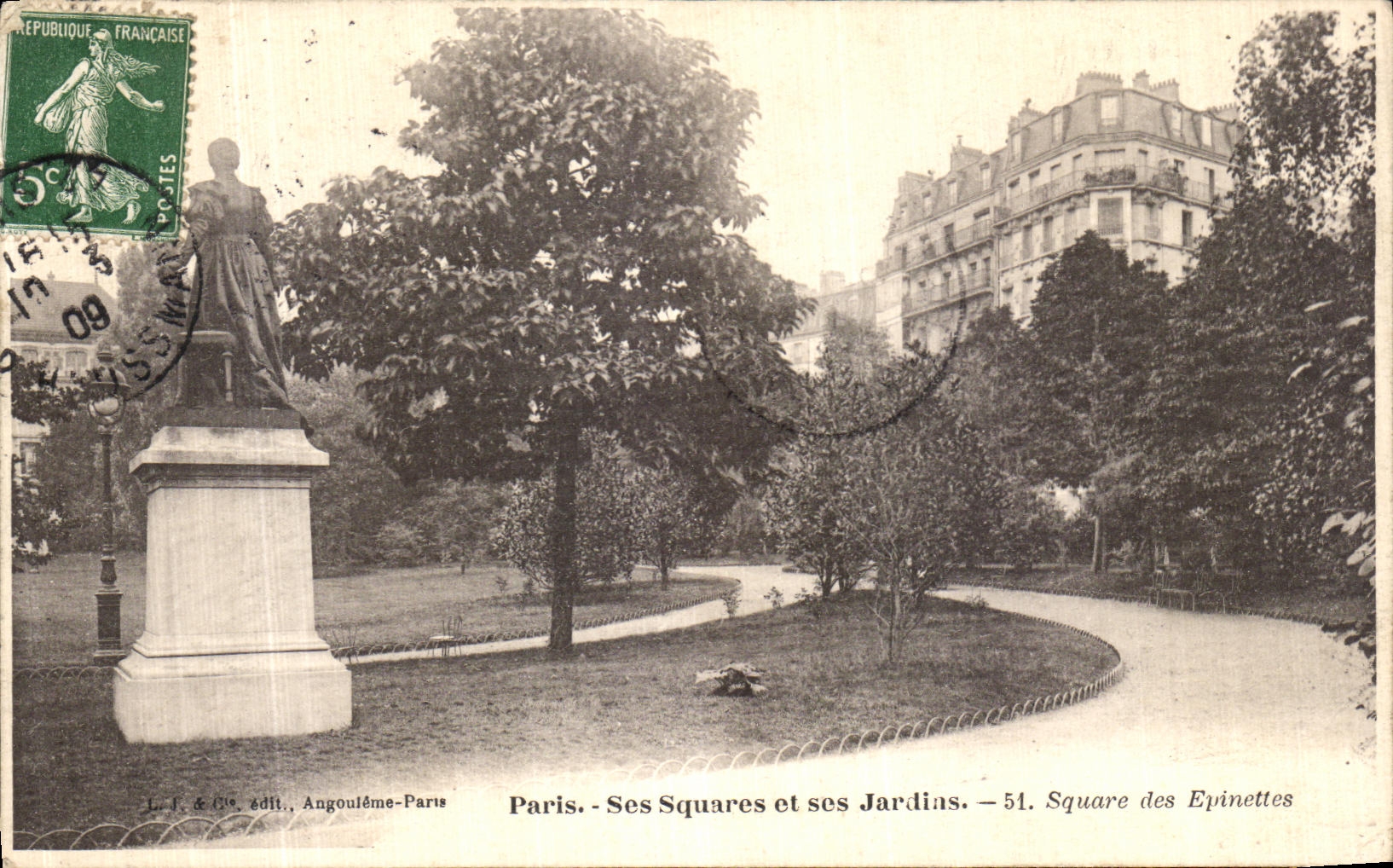 VINTAGE POSTCARD Paris Its Public gardens and its Gardens Public garden of the Virginals