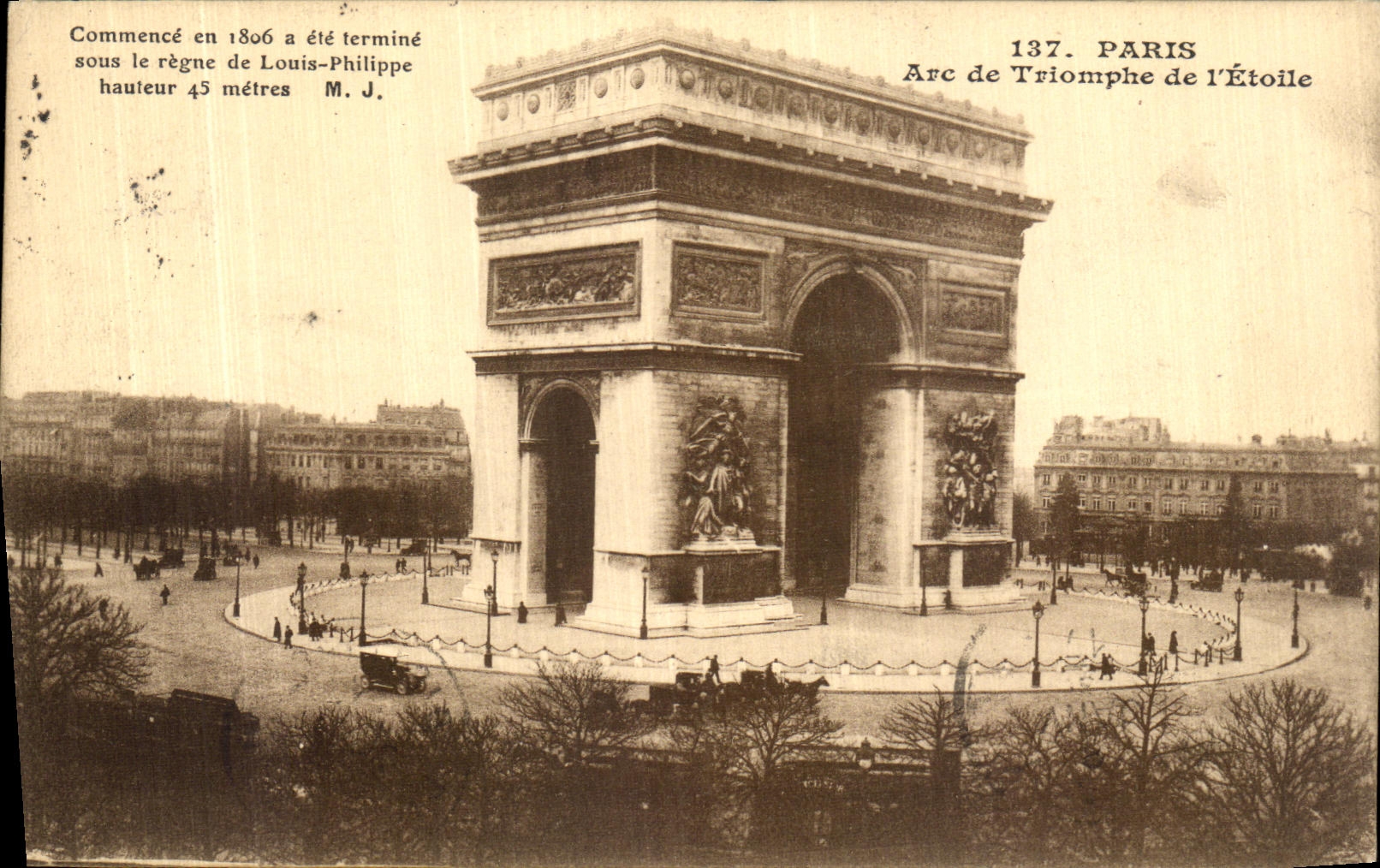 POSTAL Paris de la VENDIMIA Arc de Triomphe de L Etoile