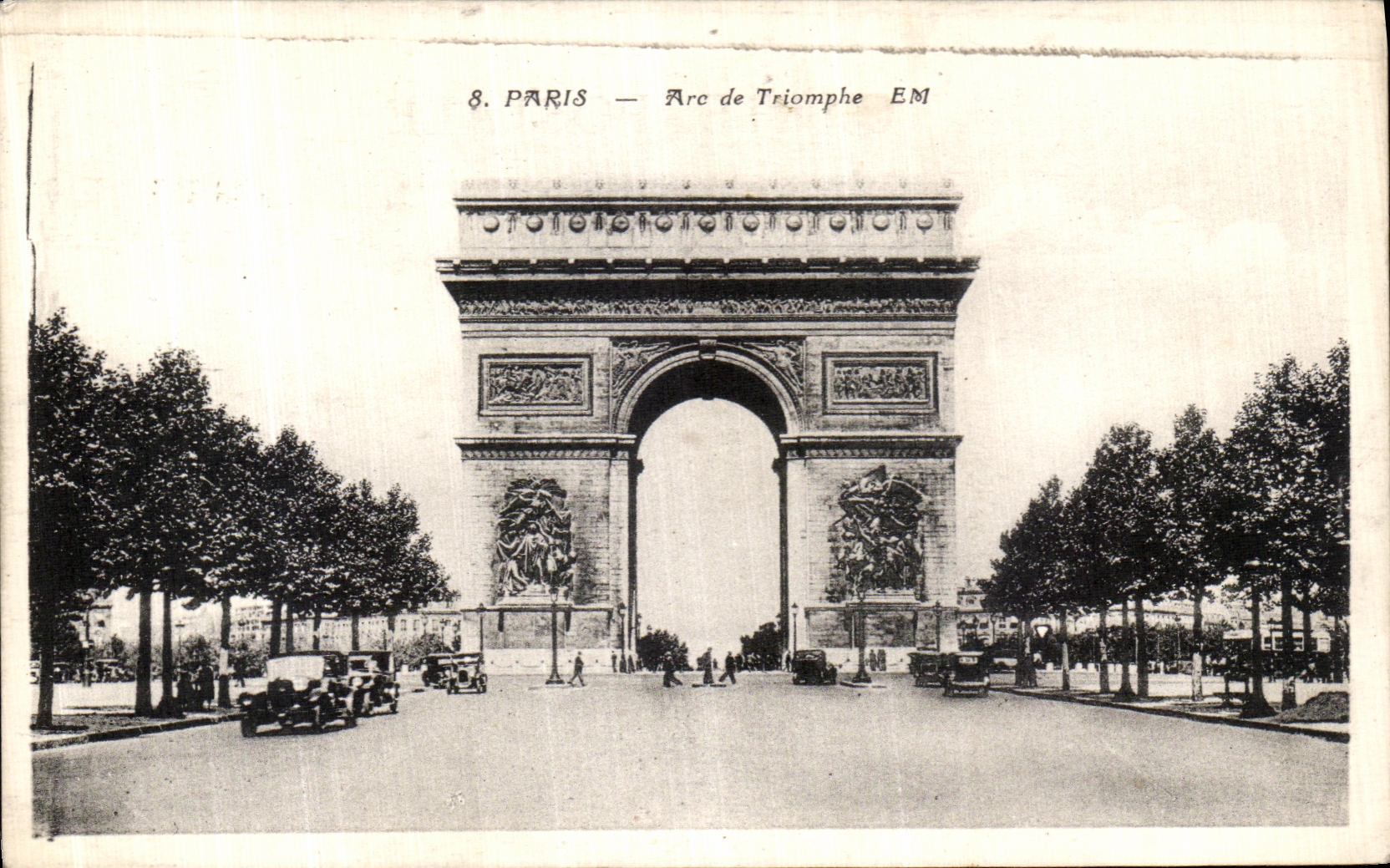 POSTAL Paris de la VENDIMIA Arc de Triomphe