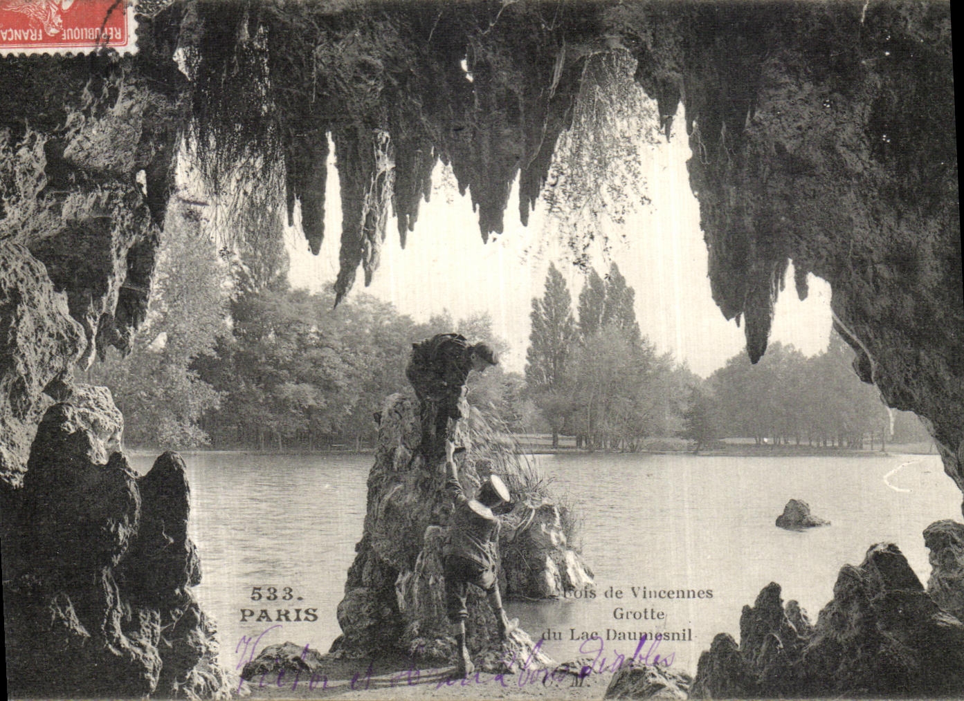 VINTAGE POSTCARD Paris Cave Of the Lake Daumesnil Wood of Vincennes
