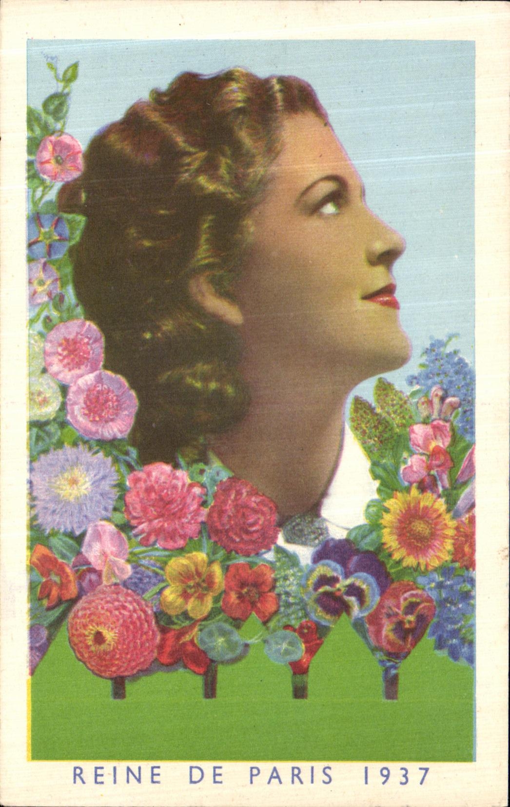 VINTAGE POSTCARD Paris Queen Of Paris 1937
