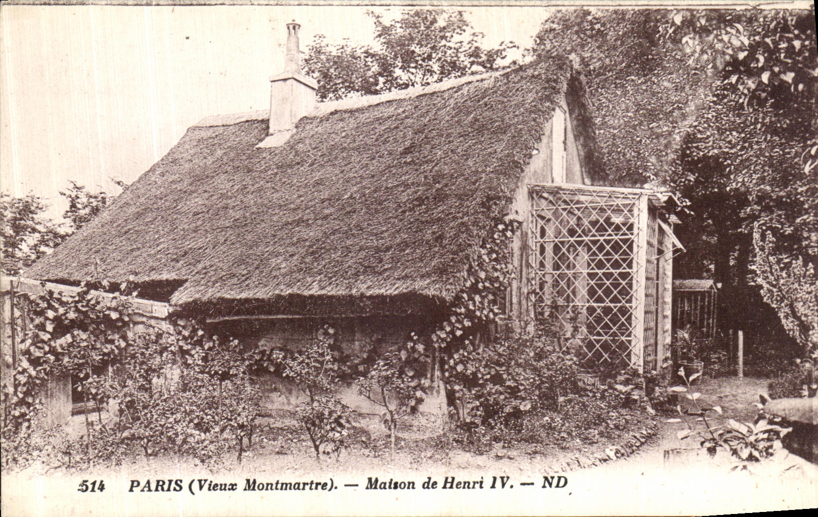 VINTAGE POSTCARD Paris House of Henri IV Montmartre