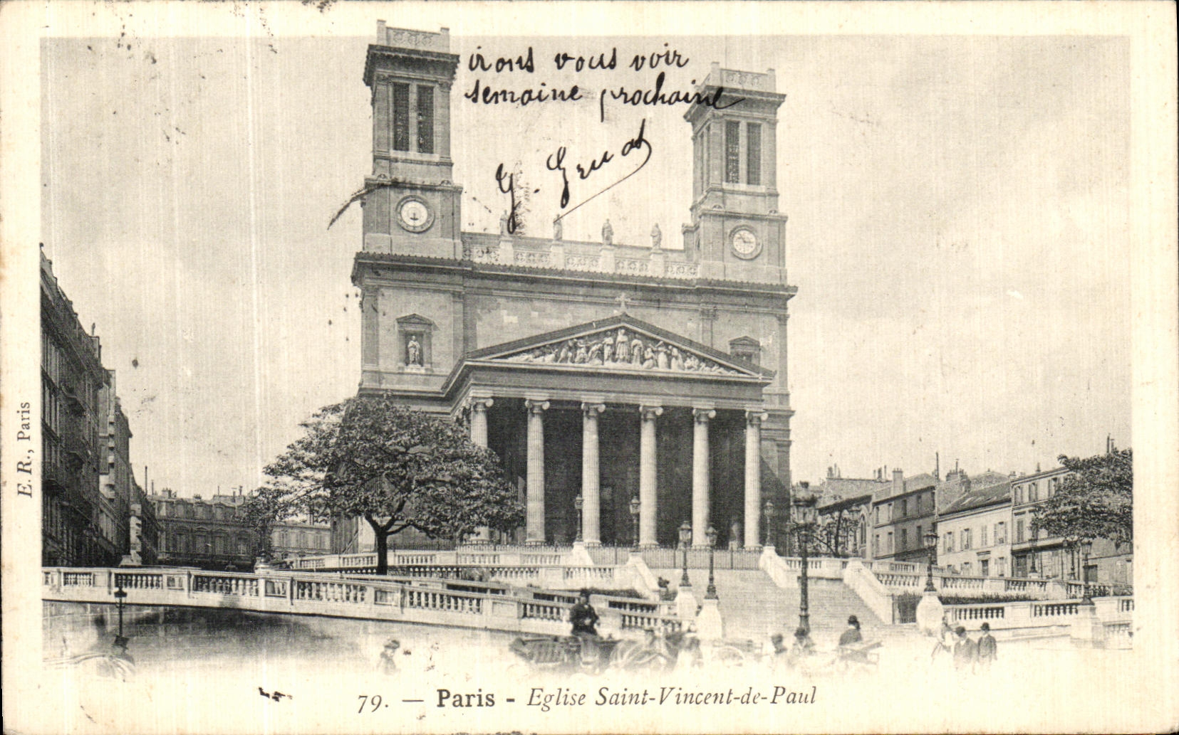 VINTAGE POSTCARD Paris Church Vincent Saint of Paul