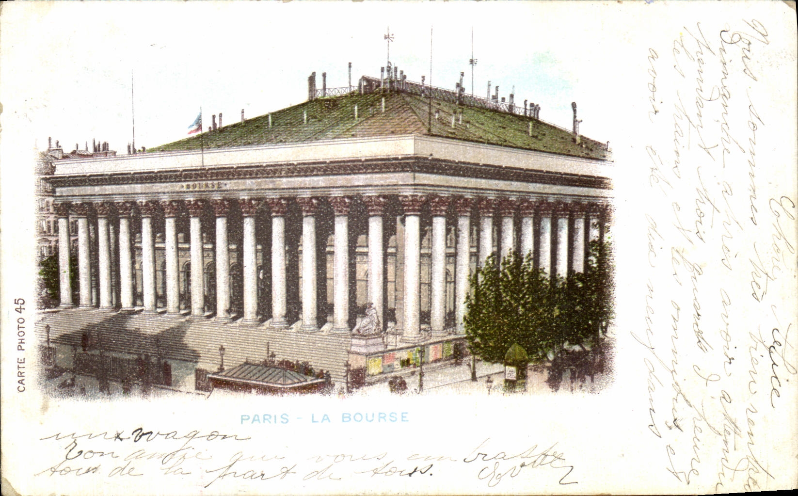VINTAGE POSTCARD Paris the Stock Exchange