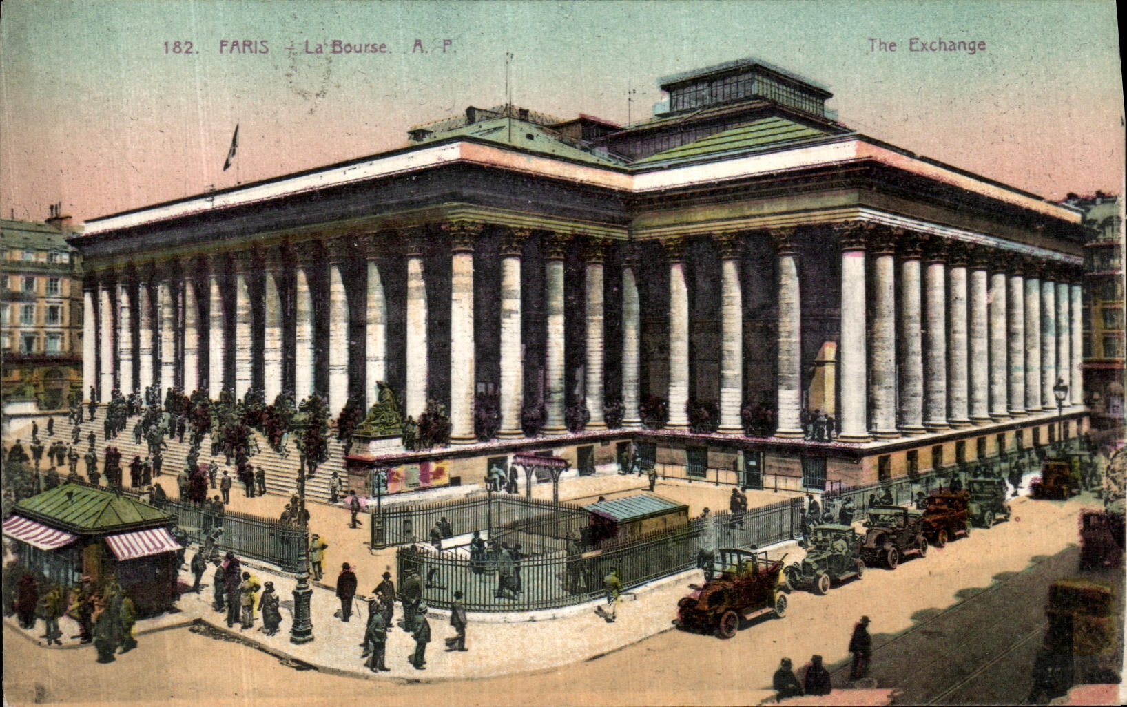 VINTAGE POSTCARD Paris the Stock Exchange
