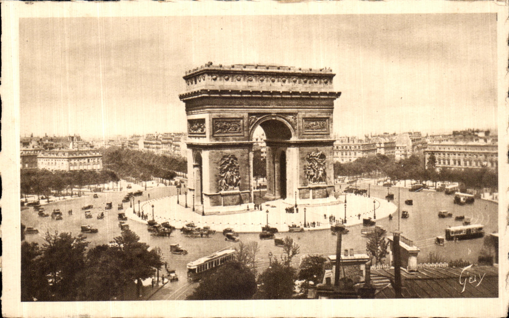 POSTAL Paris de la VENDIMIA nuestros lugares hermosos L estrella de Paris