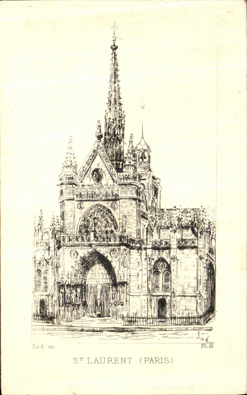 VINTAGE POSTCARD Paris St Laurent