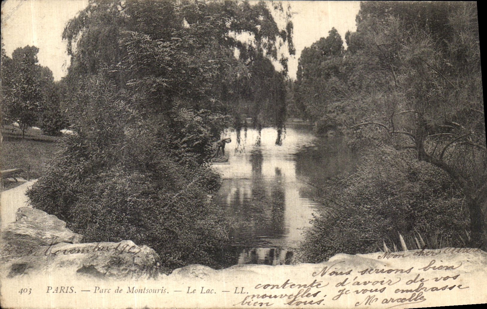 VINTAGE POSTCARD Paris Park De Montsouris