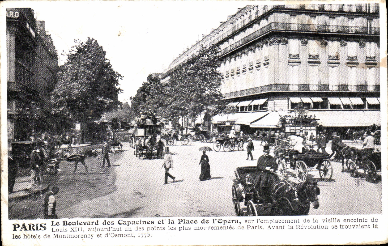 VINTAGE POSTCARD Paris the Boulevard of the Nasturtiums and the Place of L Operated