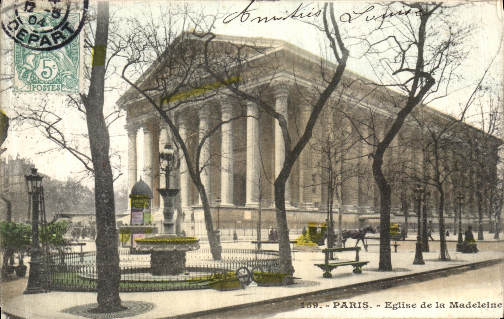 VINTAGE POSTCARD Paris Church of the Madeleine