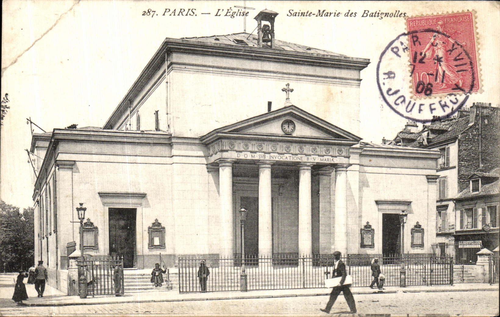 VINTAGE POSTCARD Paris L Church Sainte Marie of Batignolles