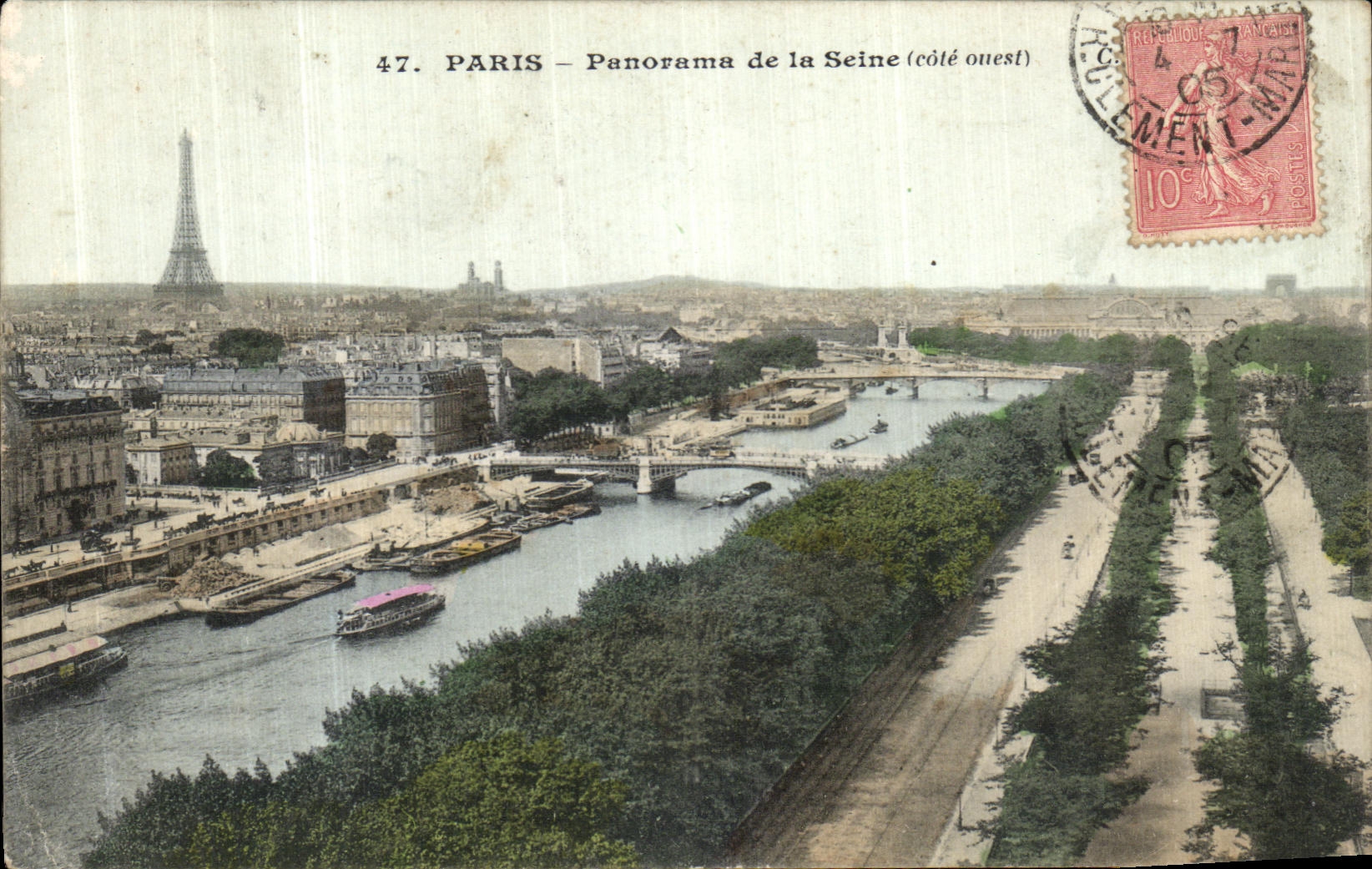 VINTAGE POSTCARD Paris Panorama of the Seine