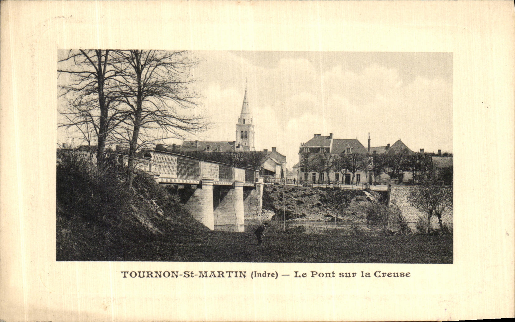 VINTAGE POSTCARD Tournon St Martin the Bridge On the Hollow one
