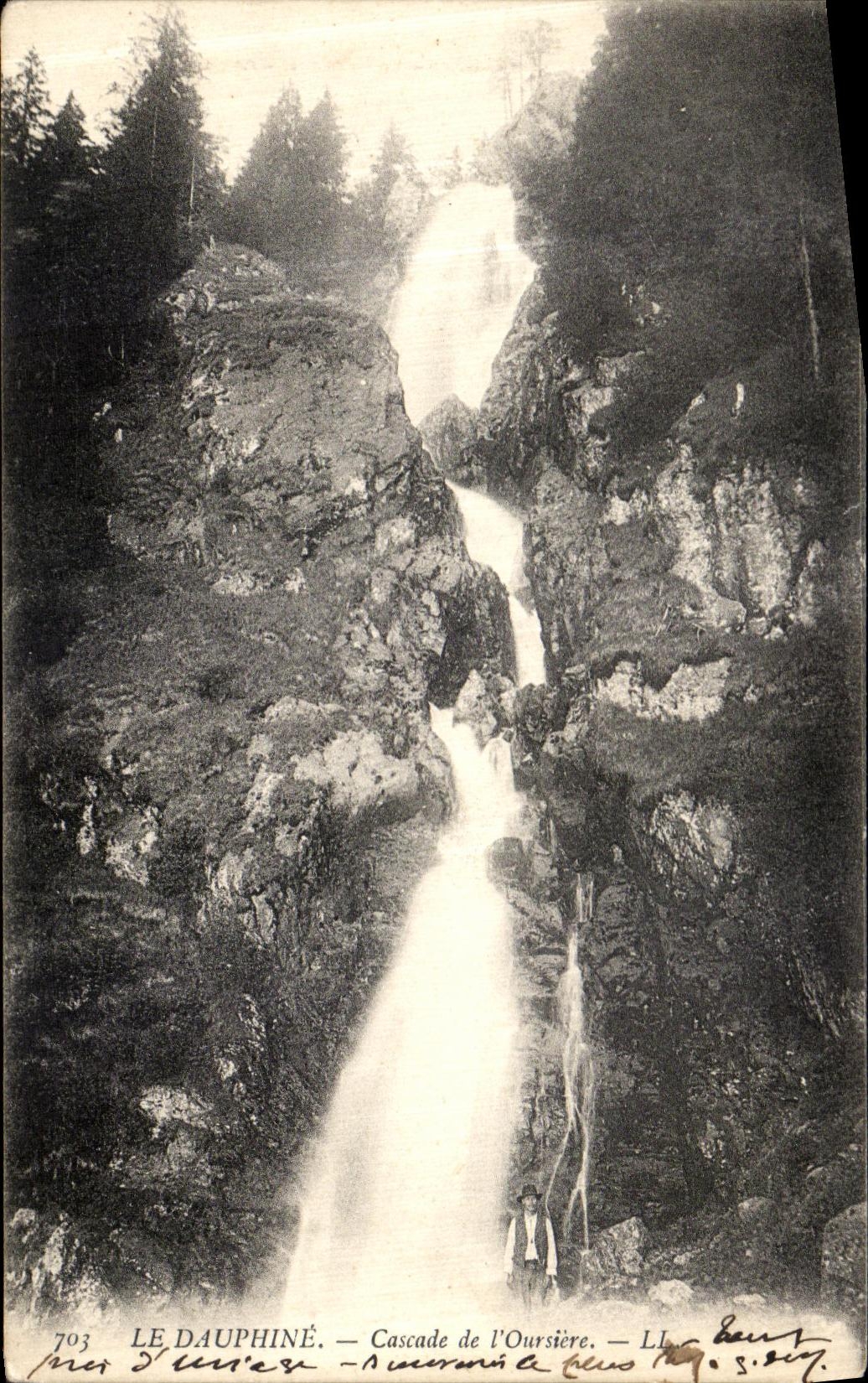 VINTAGE POSTCARD the Dauphine Cascade of L Oursiere