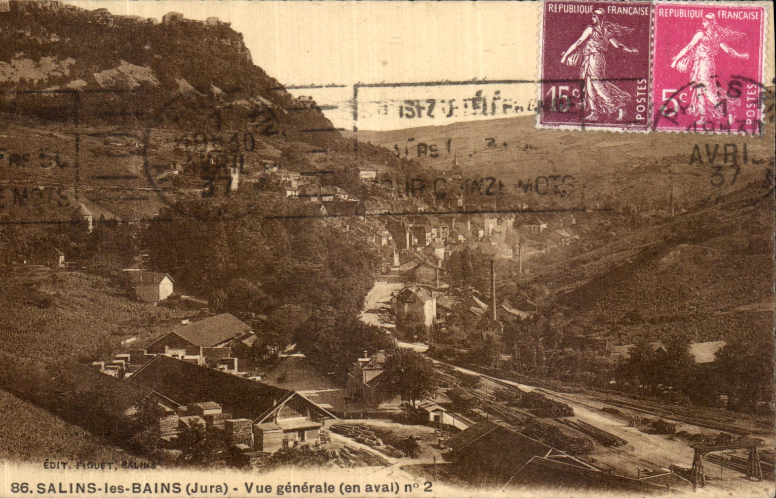 VINTAGE POSTCARD Saline Les Bains View